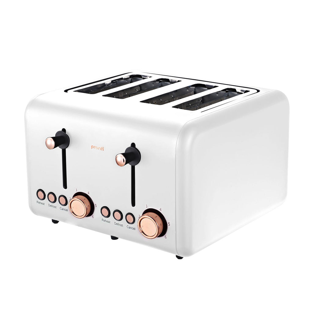 NNEDPE Rose Trim Collection Toaster & Kettle Bundle - White-2