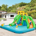 NNECW Inflatable Water Park with Two Slides for Outdoor Play with Blower-0