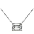 3.00 CTW AGI Certified Lab-Grown Emerald-Cut Diamond Solitaire Pendant in Choice Of 14K White or Yellow Gold-0