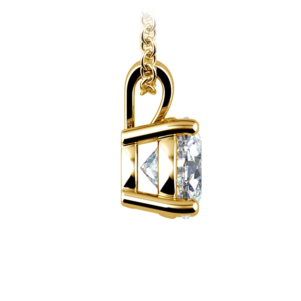 1.00 CTW AGI Certified Lab Grown Diamond Pendant - G/VS Clarity Round Cut in Choice of 14K White or Yellow Gold-1