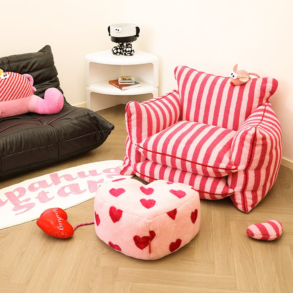 Polka Heart Pink Love Stool-2