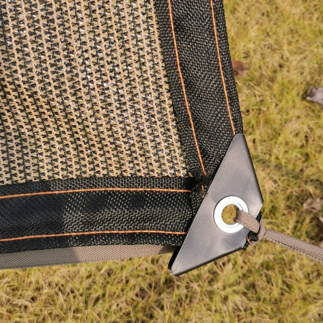 NNEOBA Brown Fence Privacy Screen, Commercial Outdoor Backyard Shade Windscreen Mesh Fabric 90% Blockage 150GSM-2