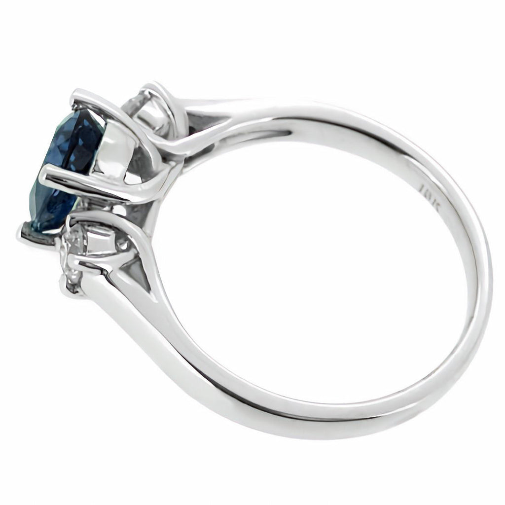 2.00 CTW Lab Created Oval Blue Sapphire & Diamond 3-Stone Engagement Ring in 14kt Gold-2
