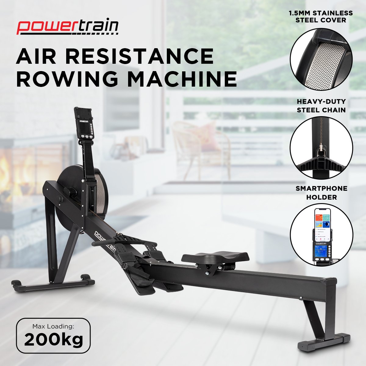 NNEDPE Air Rowing Machine Resistance Rower for Home Gym Cardio-1