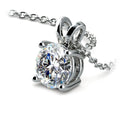 1.50 Ctw Prong Set Round Lab Grown Diamond Pendant In White /Yellow Gold G-VS-3