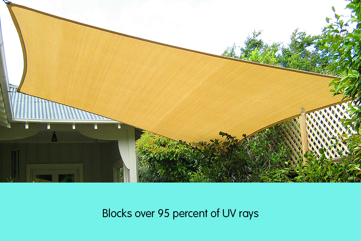 NNEDPE Wallaroo Rectangular Shade Sail 6m x 4m - Sand-4