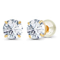 1.00 CTW Round Lab-Grown Diamond Stud Earrings in 14K White or Yellow Gold – D Color VS Clarity-2