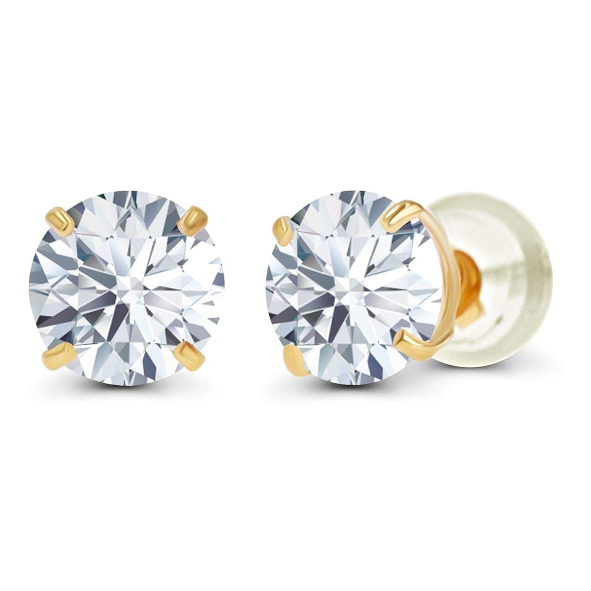 1.00 CTW Round Lab-Grown Diamond Stud Earrings in 14K White or Yellow Gold – D Color VS Clarity-2