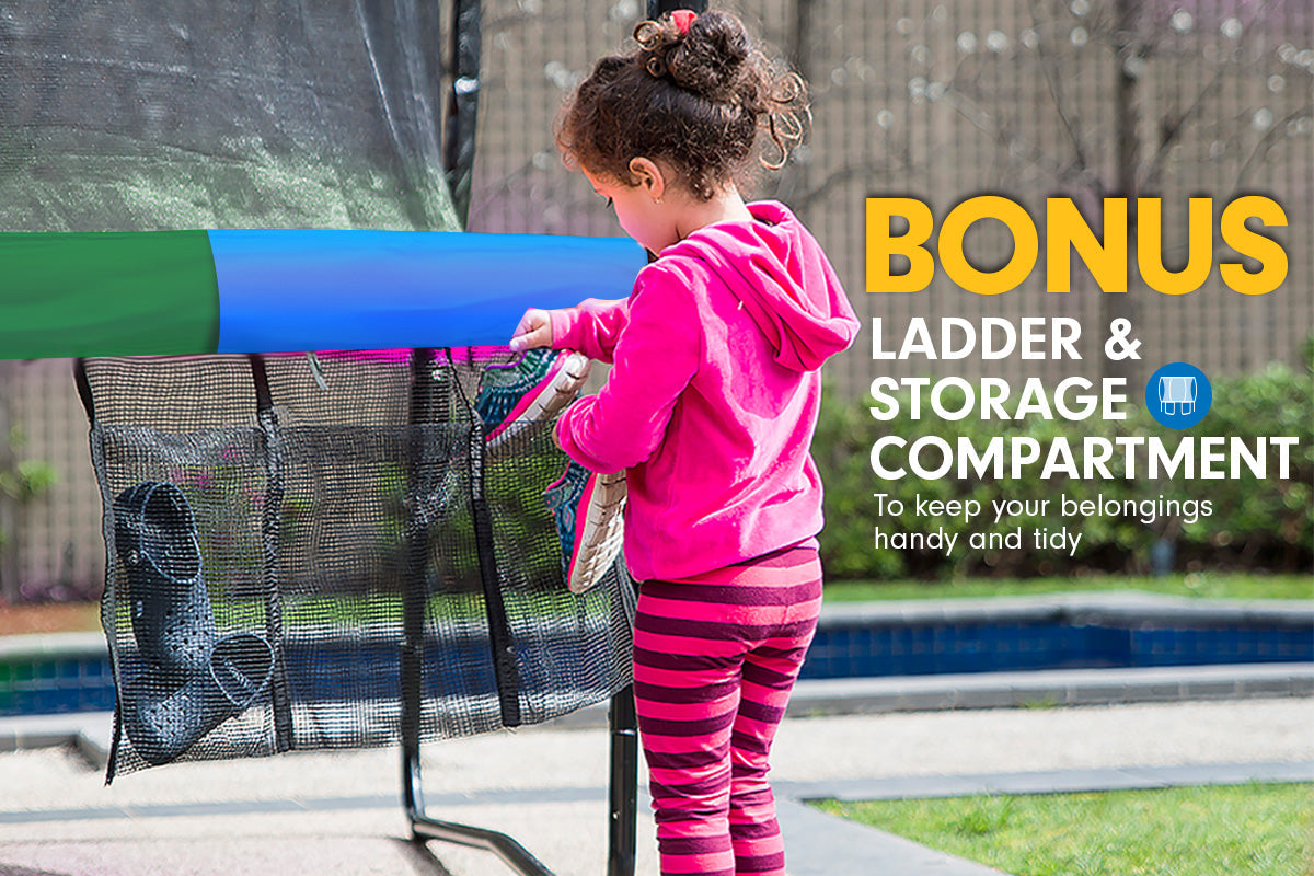 NNEDPE Kahuna Trampoline 6ft with  Roof - Rainbow-3