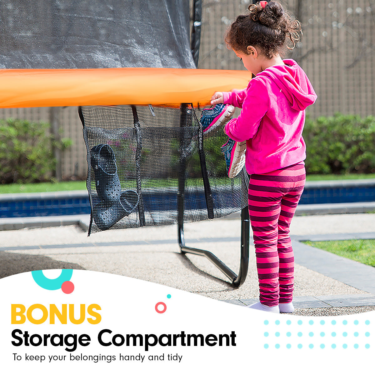 NNEDPE Kahuna Trampoline 6ft with Roof Cover - Orange-3