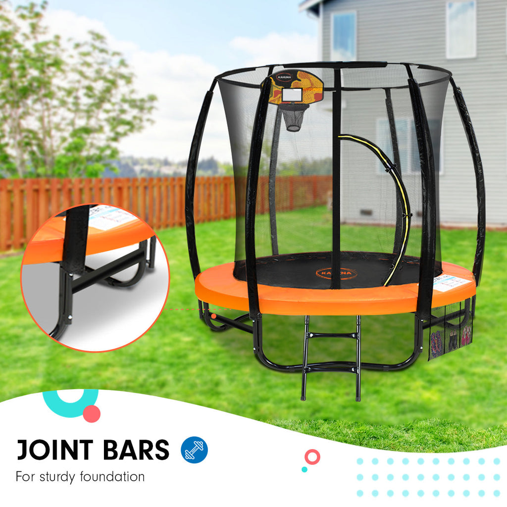 NNEDPE Kahuna Trampoline 6ft with Basketball set - Orange-2