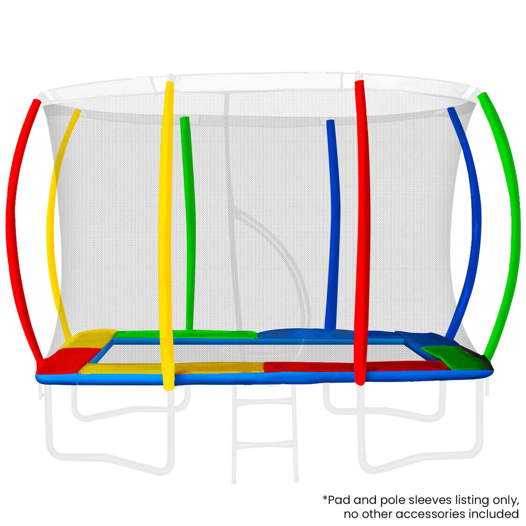 NNEDPE 6ft x 9ft Replacement Rectangular Trampoline Pad Rainbow-0