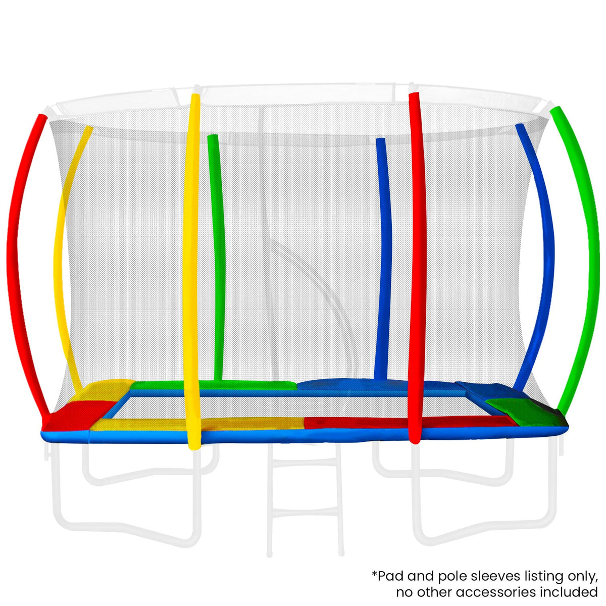 NNEDPE 6ft x 9ft Replacement Rectangular Trampoline Pad Rainbow-0