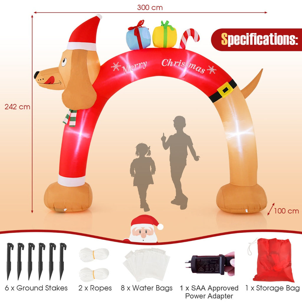 NNECW Christmas Dachshund Arch & Inflatable Dog Xmas Decoration for Yard-3