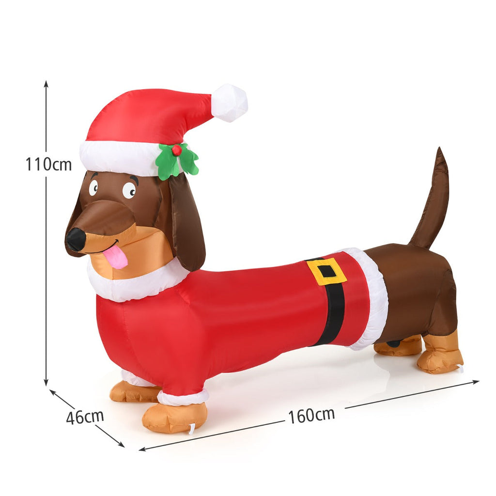 NNECW Christmas Dachshund Arch & Inflatable Dog Xmas Decoration for Yard-2