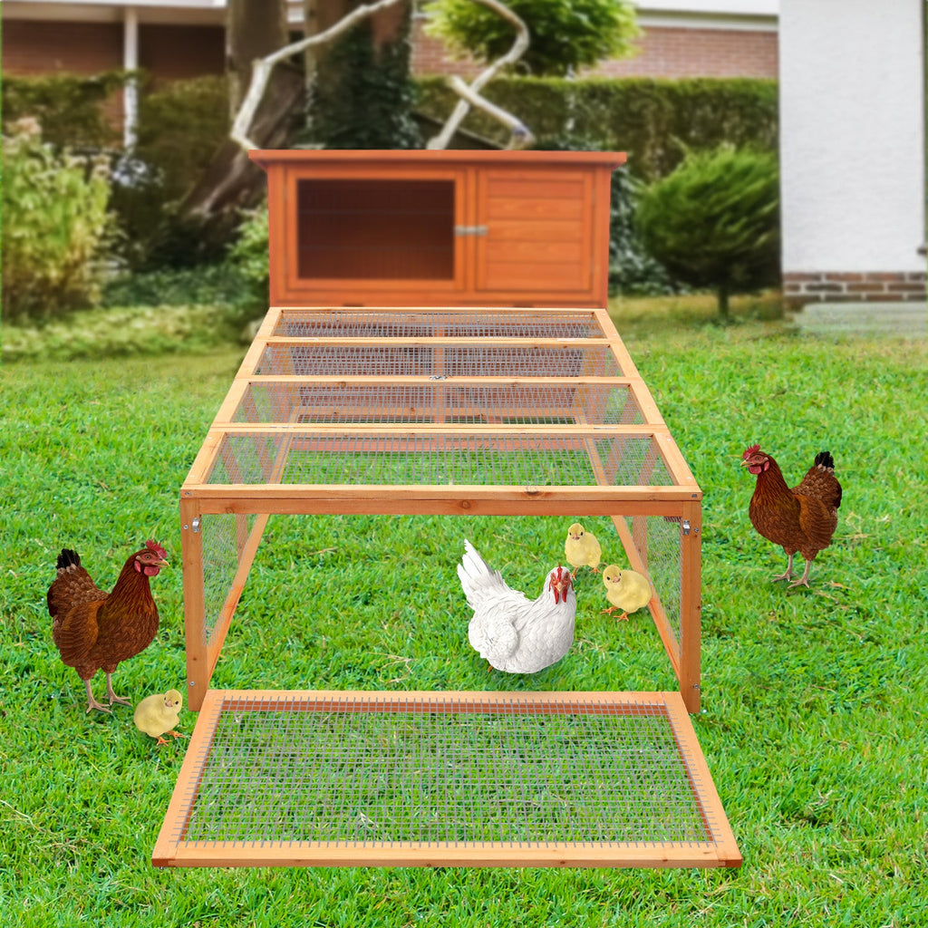 NNEDPE Rectangular Wooden Chicken Coop & Rabbit Hutch-3