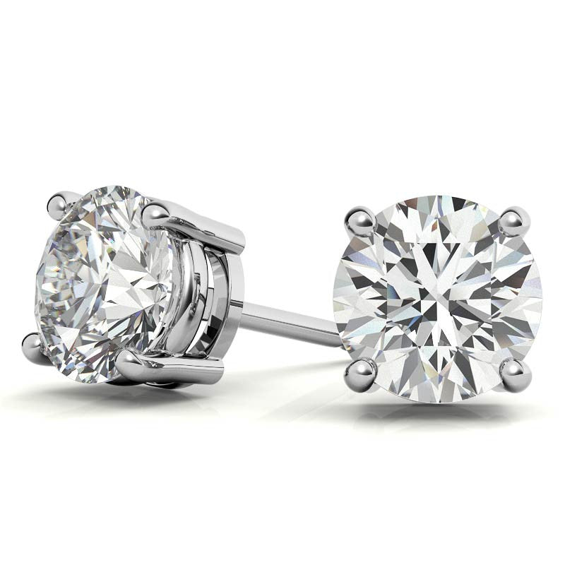 2.00 CTW AGI Certified Lab Grown Diamond (G-VS) Stud Earrings in 14K White or Yellow Gold-0