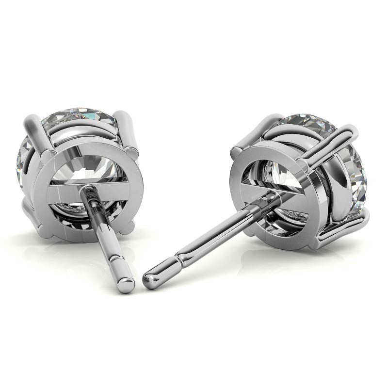 1.50 CTW Lab Grown Diamond Round Stud Earrings in 14K Solid Gold – G/VS Certified-1