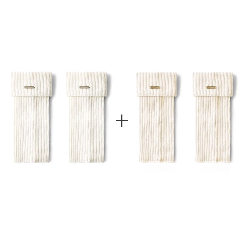 Women's 30cm Cuffed Ribbed Leg Warmers – Autumn & Winter 2-Pair Set-0