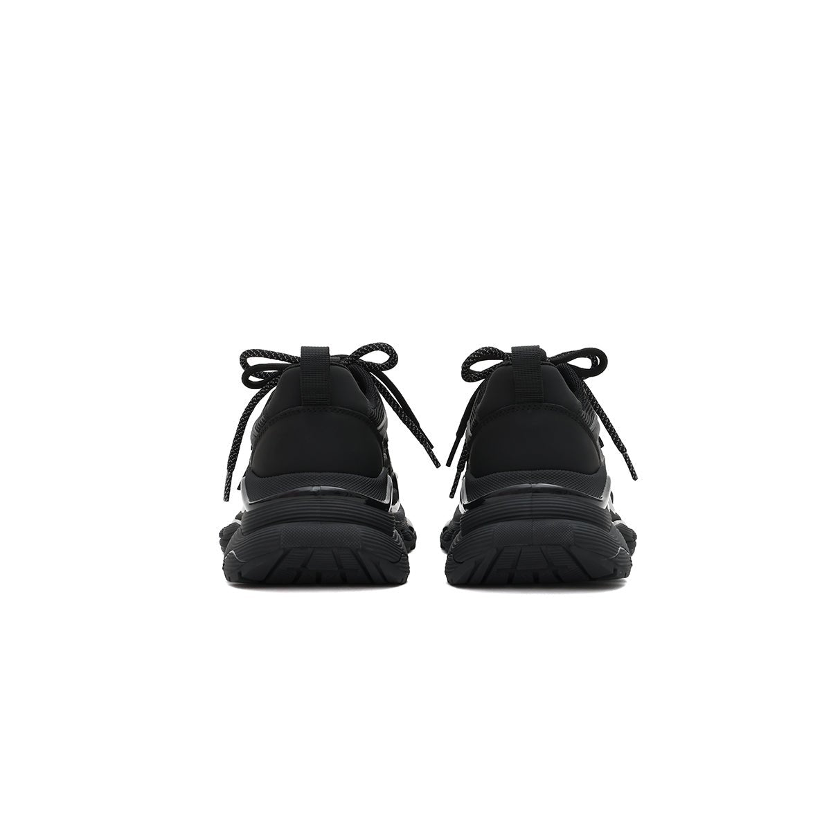 Women's Black Retro Platform Sneakers – Star Detail-3